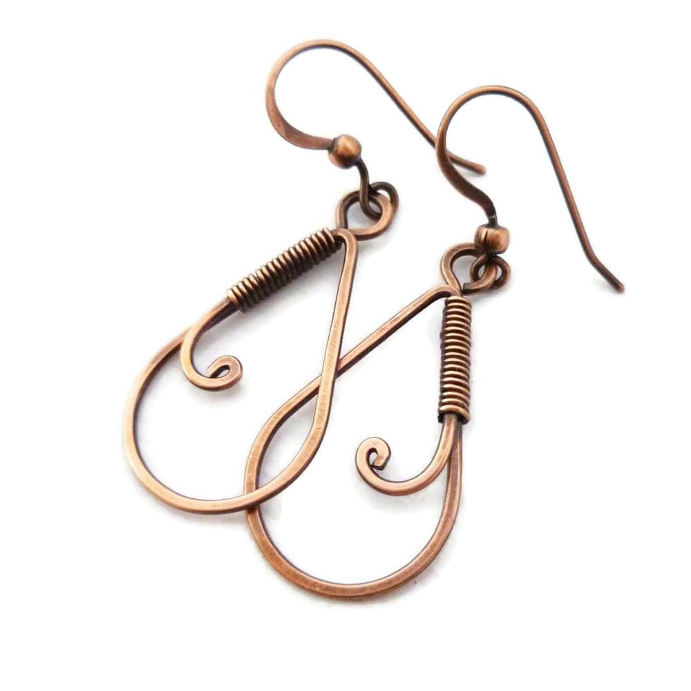 Antiqued Copper Earrings